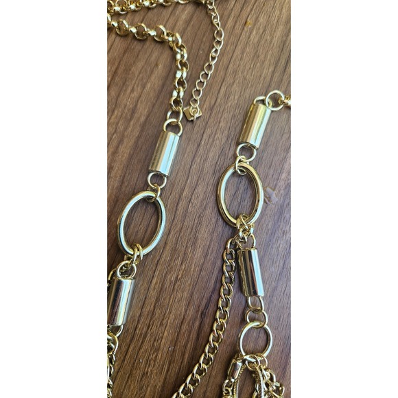 PL‎ Gold Multi Strand Layered Chain Necklace Women's Fashion Jewelry - Picture 5 of 7